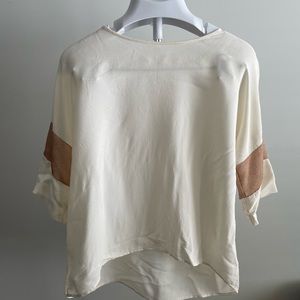 Cream Blouse with Gold Trims
